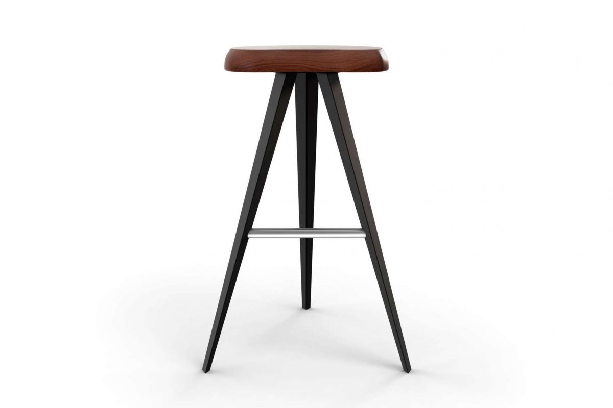 Tabouret de qualité, en chêne americain, 3 pieds en anthracite mat