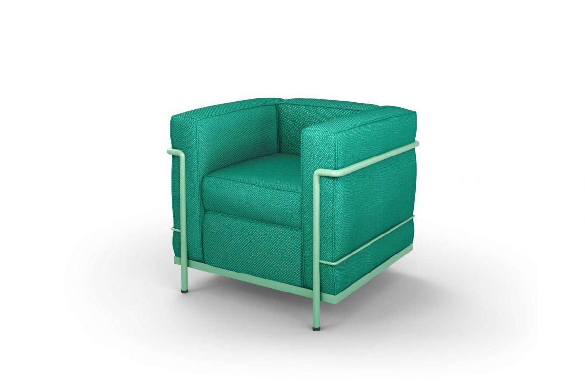 Canapé ergonomique et design en tissu avec structure vernie