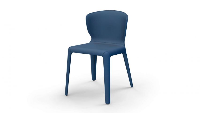 Chaise design ergonomique en tissu, structure en acier à 4 pieds 